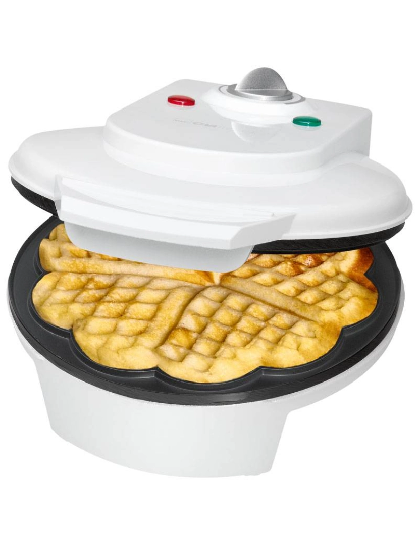 imagem de Máquina de Waffles, 5 Waffles em Forma de Coração, Placas Anti-aderentes Clatronic WA 3491 Branco1