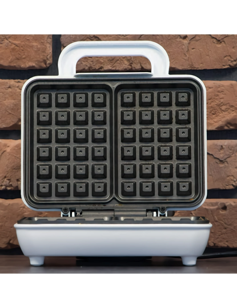 imagem de Máquina de Waffles Eléctrica 2 Waffles Belgas Grossos, Placas Antiaderente, Termóstato Automático MPM MGO-25 Branco4