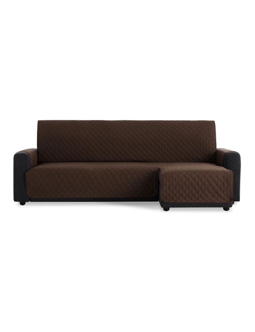 Maxifundas - Capa para sofá chaise longue estofada MAUI Braço direito 200cm, castanho. Capas de Sofá Longue com Chaise Estofada