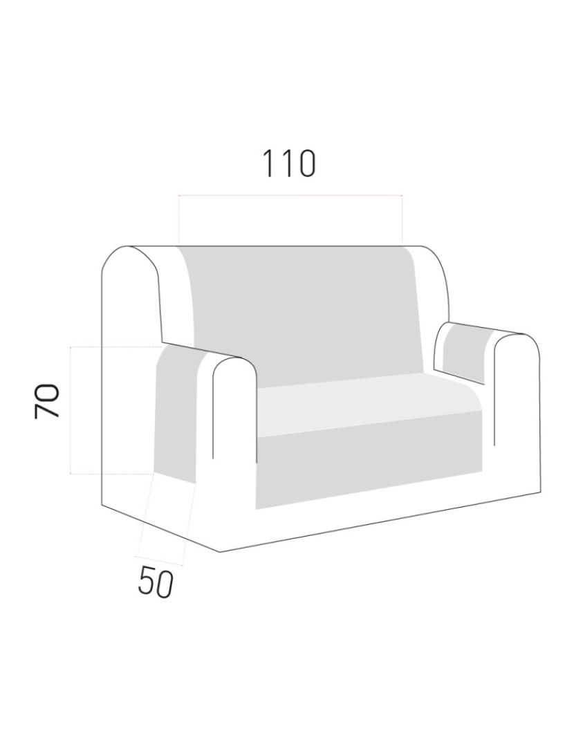 imagem de Capa para sofá estofado reversível MAUI Azul / Cinzento claro. Protetor para sofá acolchoado de 2 lugares. Capa de sofá em pele de pêssego.2