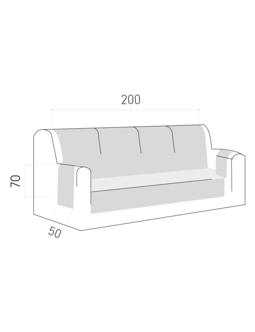 imagem de Capa de sofá estofada reversível MAUI Cinzento / Cinzento claro. Capa para sofá acolchoado de 4 lugares. Capa de sofá em pele de pêssego.2