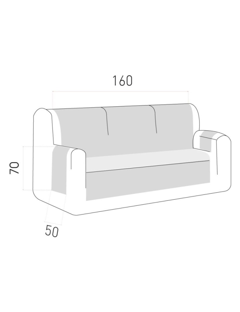 imagem de Capa de sofá estofada reversível MAUI Vermelho / Bege. Protetor para sofá acolchoado de 3 lugares. Capa de sofá tátil em pele de pêssego.2