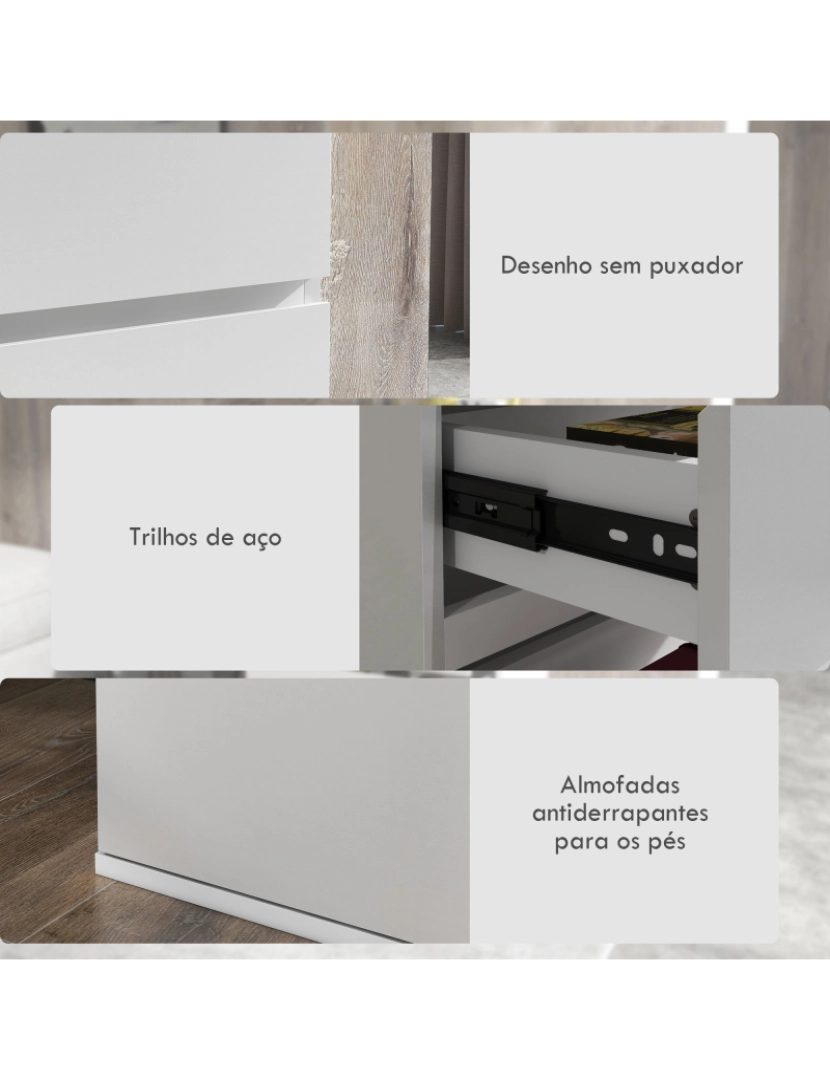 imagem de Cómoda com 4 Gavetas 55x33x80cm cor branco 831-337V81WT5