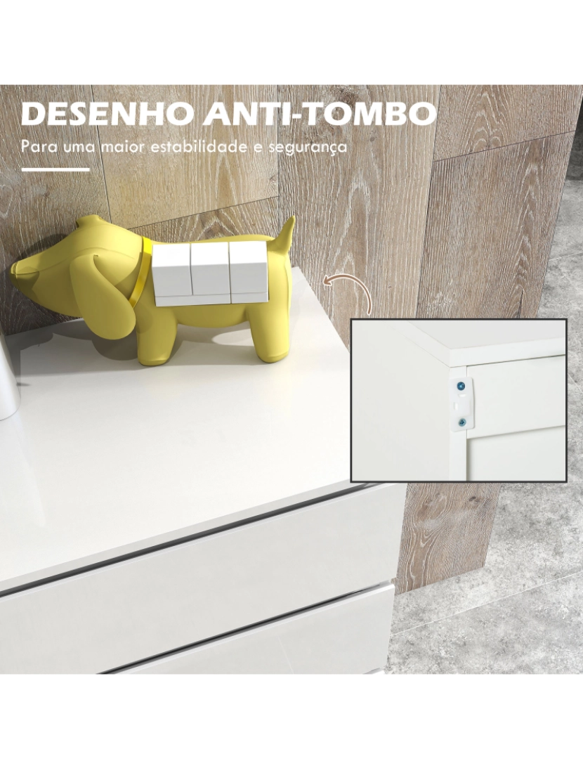 imagem de Cómoda com 4 Gavetas 55x33x80cm cor branco 831-337V81WT6