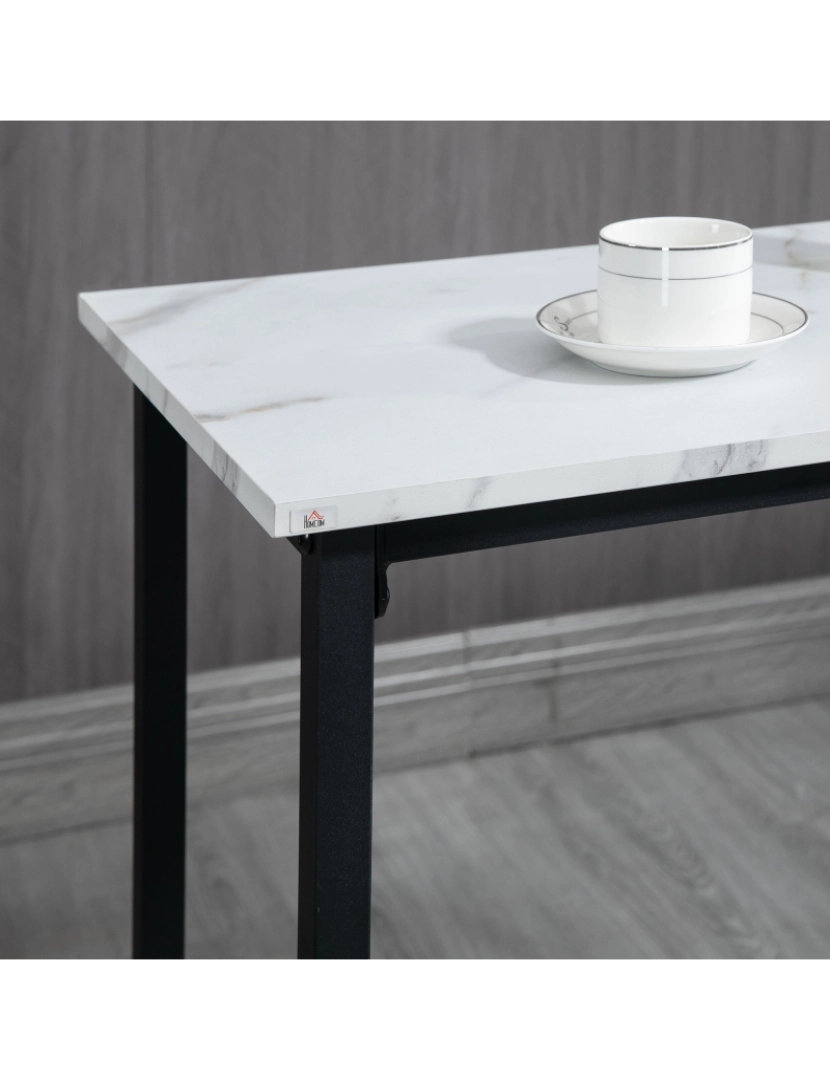 imagem de Mesa Alta com 2 Bancos 100x40x90cm cor branco e preto 835-943V00WT8