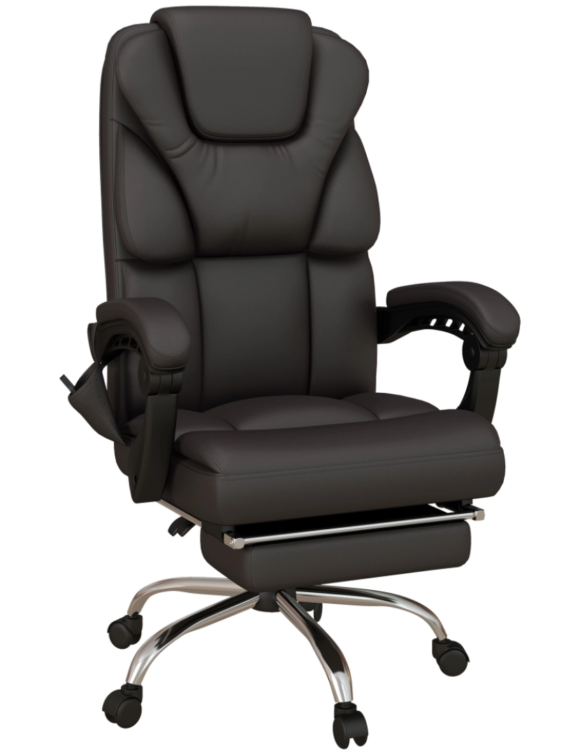 Vinsetto - Cadeira de Escritório com Massagem 63x57x118-126cm cor marrom 921-635V90BN