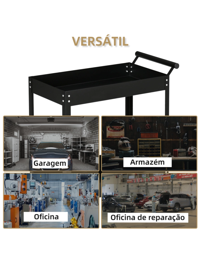 imagem de Carrinho de Ferramentas 84,5x38x84cm cor preto B20-083V00BK6