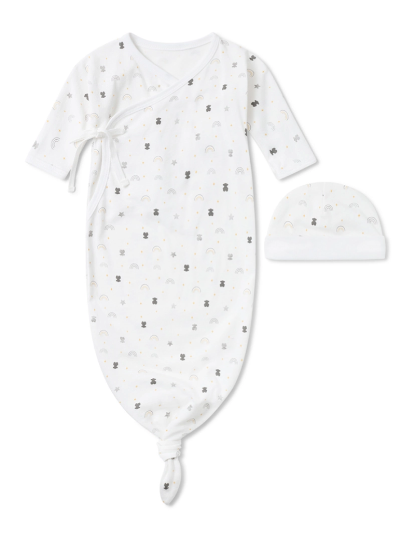 imagem de Conjunto de pijama e gorrinho de bebé Arco branco1