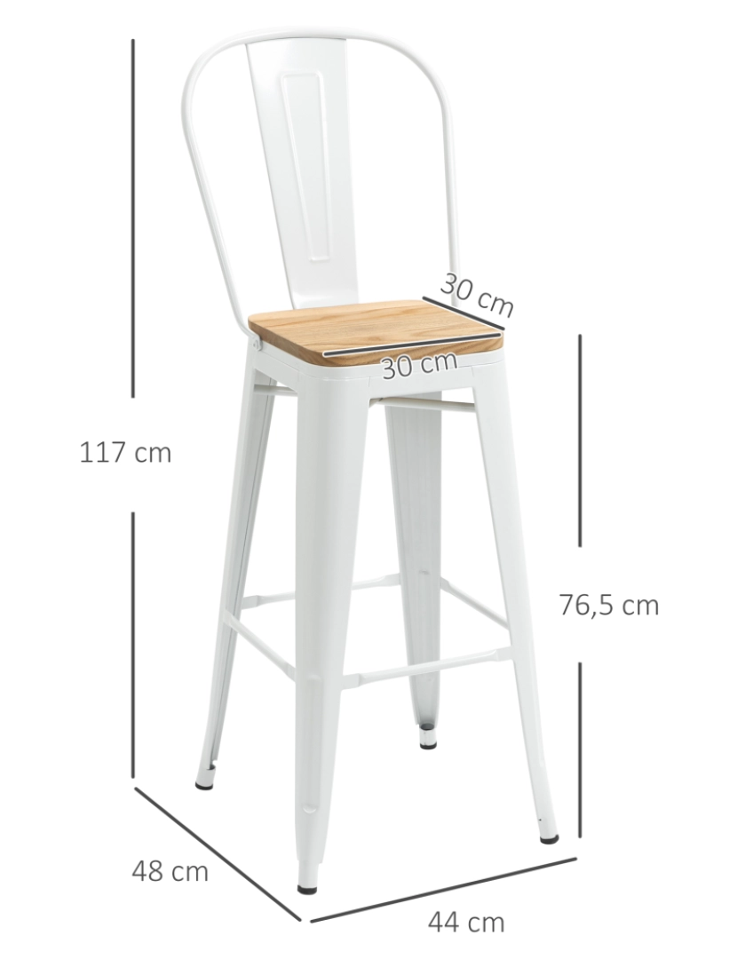 imagem de Bancos Altos 44x53x116cm cor branco 835-762V00CW3