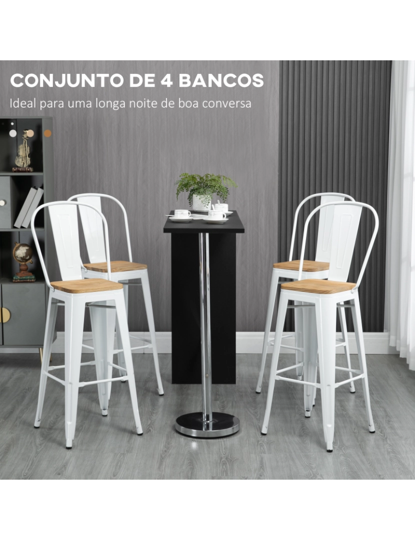 imagem de Bancos Altos 44x53x116cm cor branco 835-762V00CW4