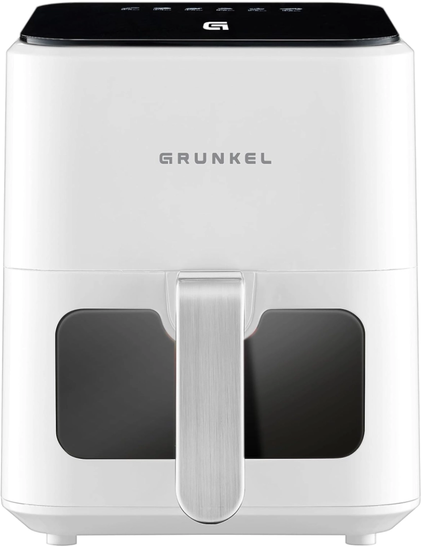 Grunkel - Grunkel - Fritadeira Air - Airfryer - EASY FRYER 4L e 1200W com painel de controle digital multifuncional. Temporizador 60 minutos 7 programas de cozedura para fritar sem óleo (Branco)