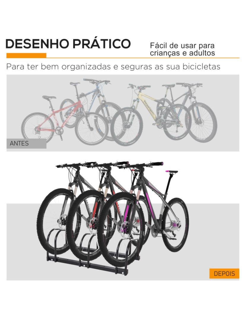 imagem de Estacionamento para Bicicletas 76x33x27cm cor preto AA0-023V01BK6