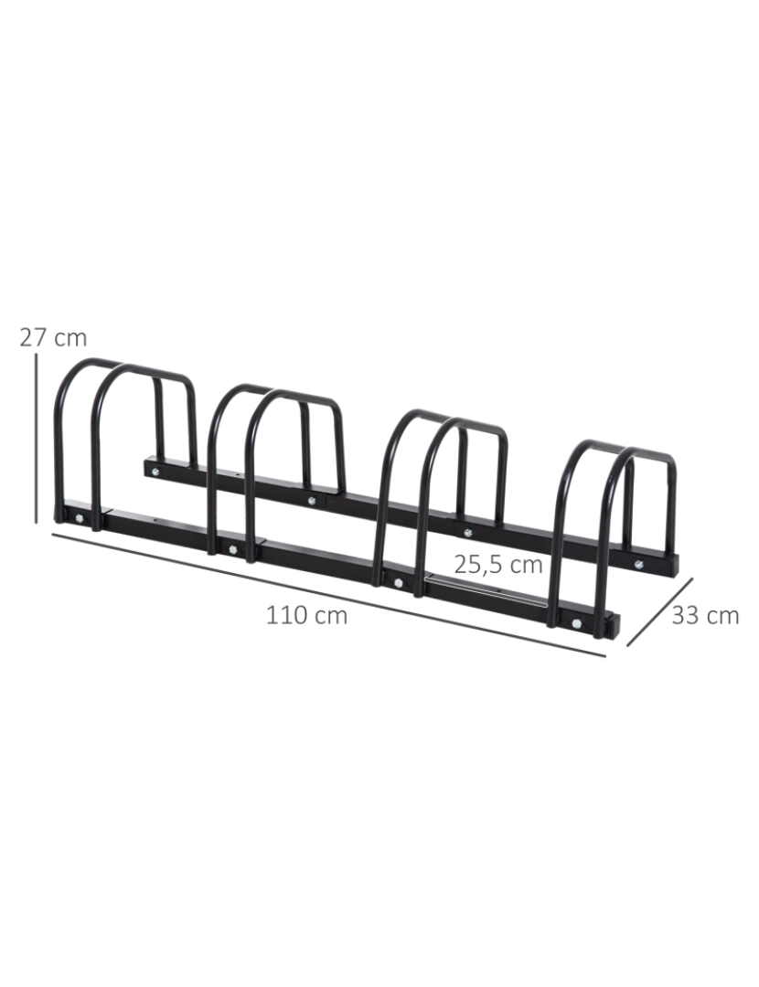 imagem de Estacionamento para Bicicletas 110x33x27cm cor preto AA0-024V01BK3