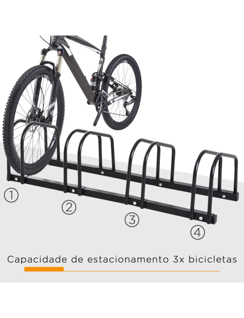 imagem de Estacionamento para Bicicletas 110x33x27cm cor preto AA0-024V01BK4