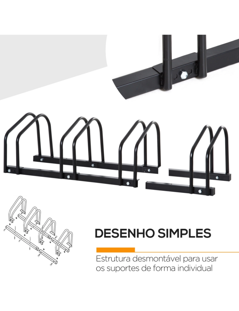 imagem de Estacionamento para Bicicletas 110x33x27cm cor preto AA0-024V01BK5