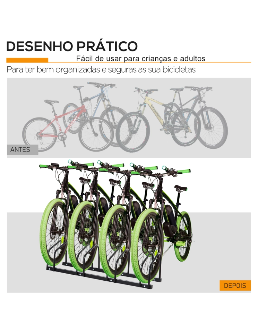 imagem de Estacionamento para Bicicletas 110x33x27cm cor preto AA0-024V01BK7