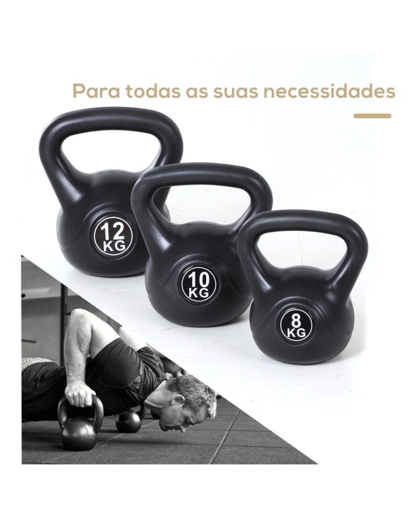 imagem de Kettlebell 8 kg 22x17x24cm cor preto A91-0767