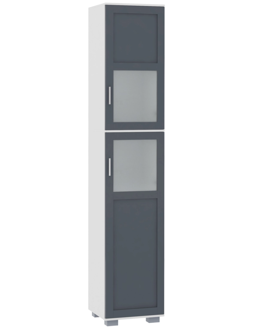 Kleankin - Coluna Casa de Banho 37x35x190cm cor branco e cinza 834-568V80WT