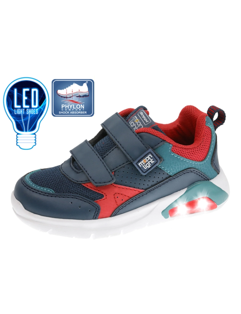 Beppi - Sapato com Luzes Infantil Azul Marinho