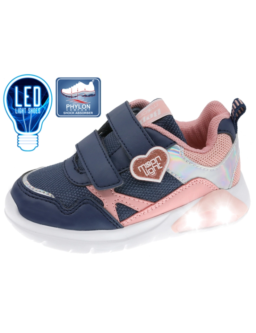 Beppi - Sapato com Luzes Infantil Azul Marinho