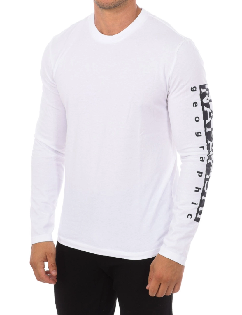 Napapijri - T-Shirt M. Comprida Sadas 1 Homem Branco