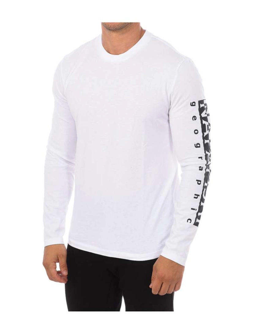 Napapijri - T-Shirt M. Comprida Sadas 1 Homem Branco