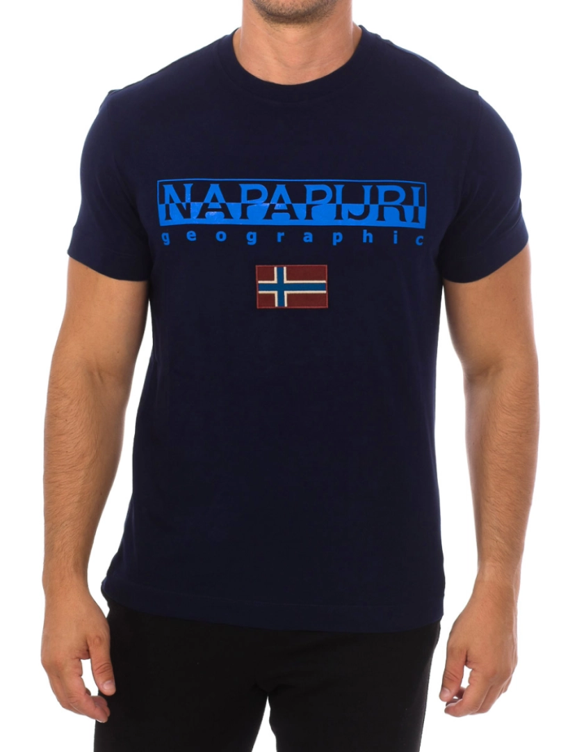 Napapijri - T-Shirt M. Curta S-Ayas Homem Azul Marinho