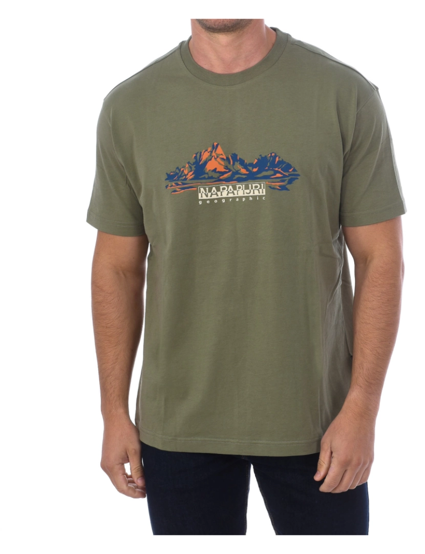 Napapijri - T-Shirt S-Backcountry SS Homem Verde Escuro