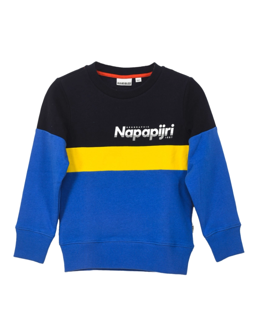 Napapijri - Hoodie C/ Zíper K Baloy Cb Menino Preto - Amarelo - Azul