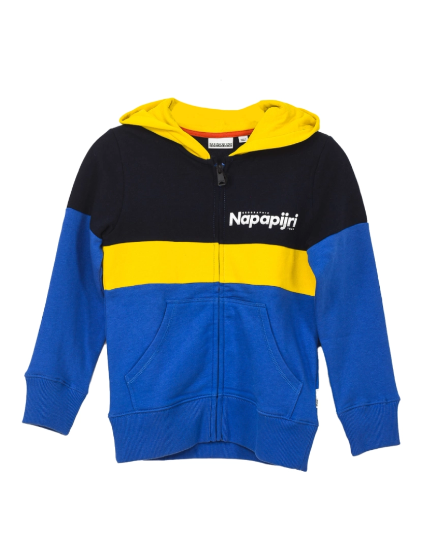 Napapijri - Hoodie C/ Capuz K Baloy Cb Fzh Menino Amarelo - Preto - Azul