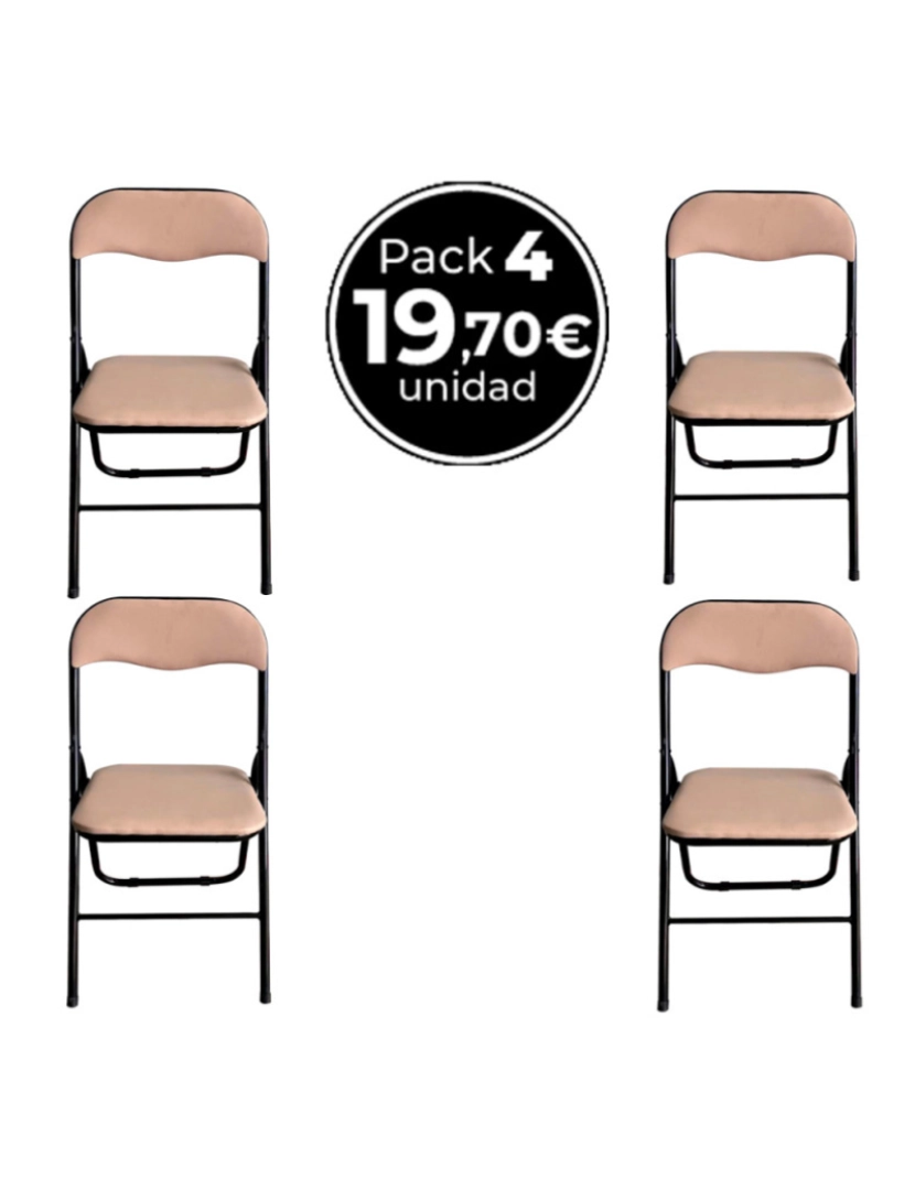 Presentes Miguel - Pack 4 Cadeiras Niza Basic - Beige