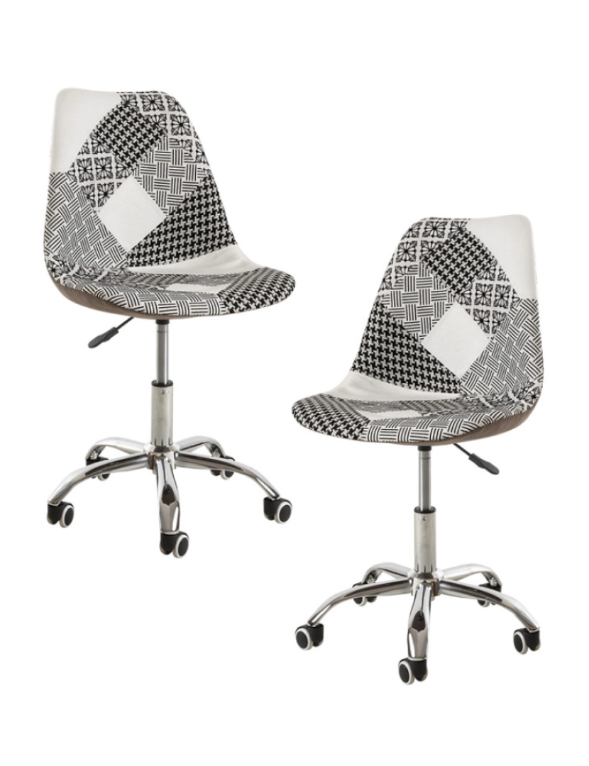 imagem de Pack 2 Cadeiras Neo Patchwork - Patchwork branco e preto1