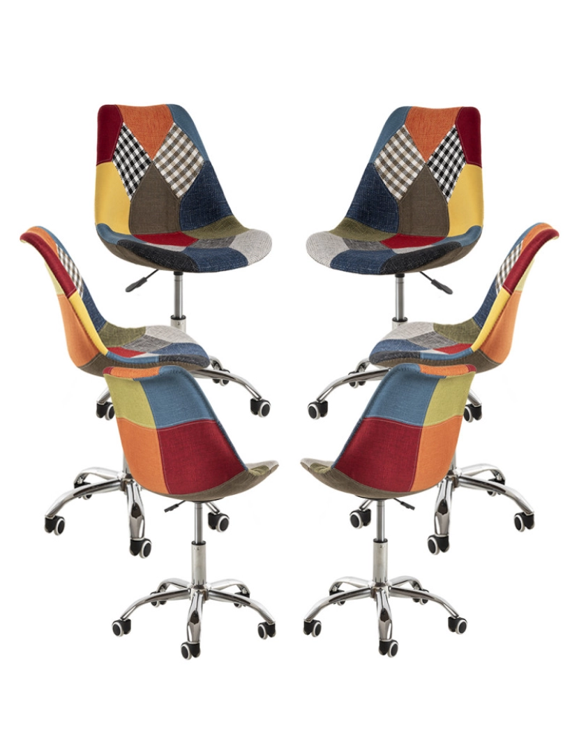 Presentes Miguel - Pack 6 Cadeiras Neo Patchwork - Patchwork cores