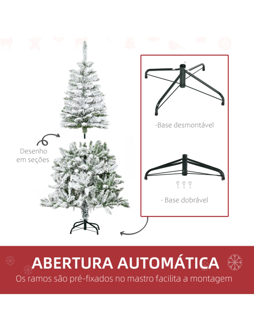 imagem de Árvore de Natal Artificial Ø80x150cm cor verde 830-527V01GN6