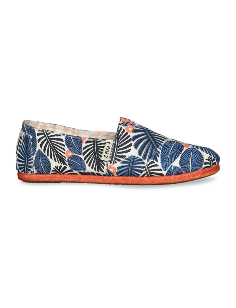 Paez  - Paez Senhora Classic Raw Print Leaves Azul E Vermelho 