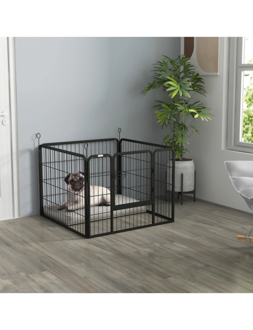 imagem de Parque para Cães 82x82x60cm cor cinza escuro/cinza de carvão D06-074V02GY2