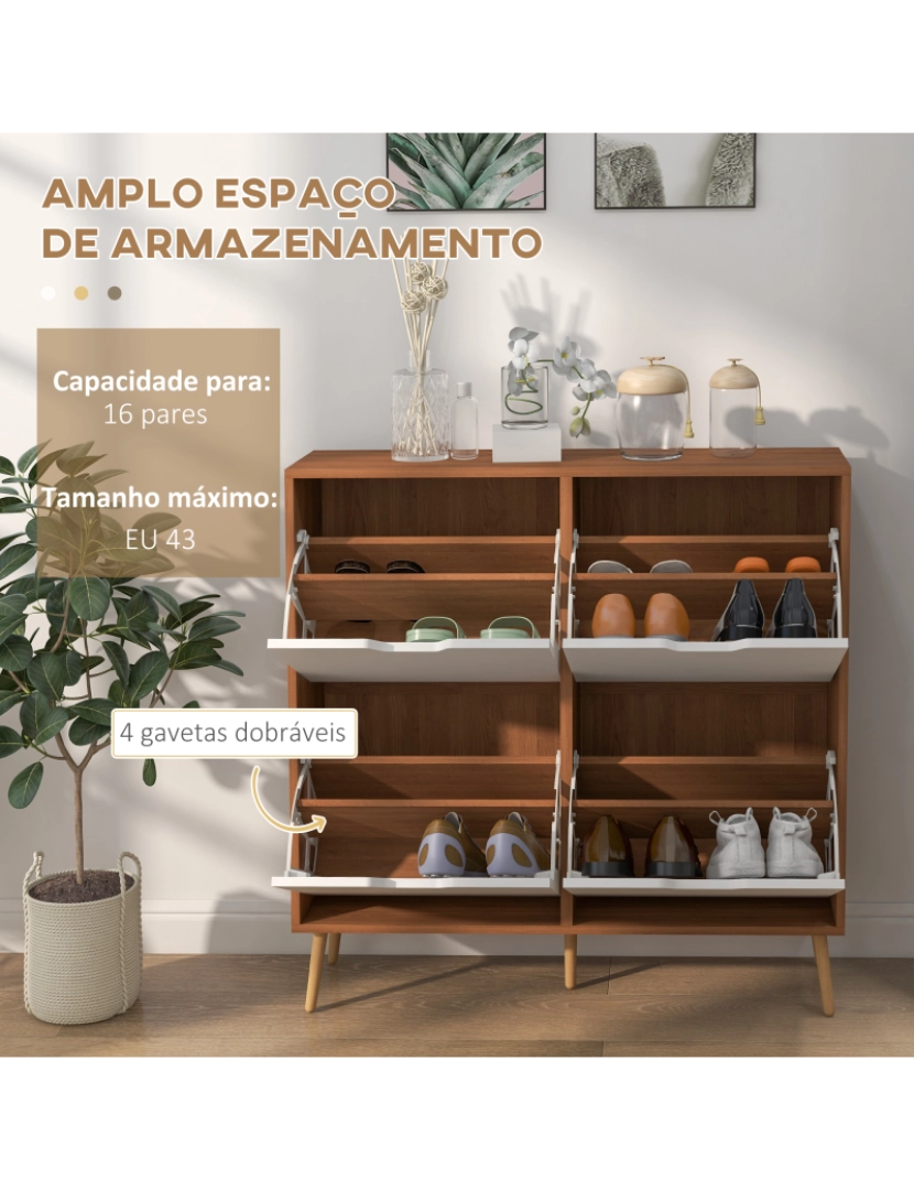 imagem de Sapateira 95x26x95cm cor madeira e branco 837-394V80ND4