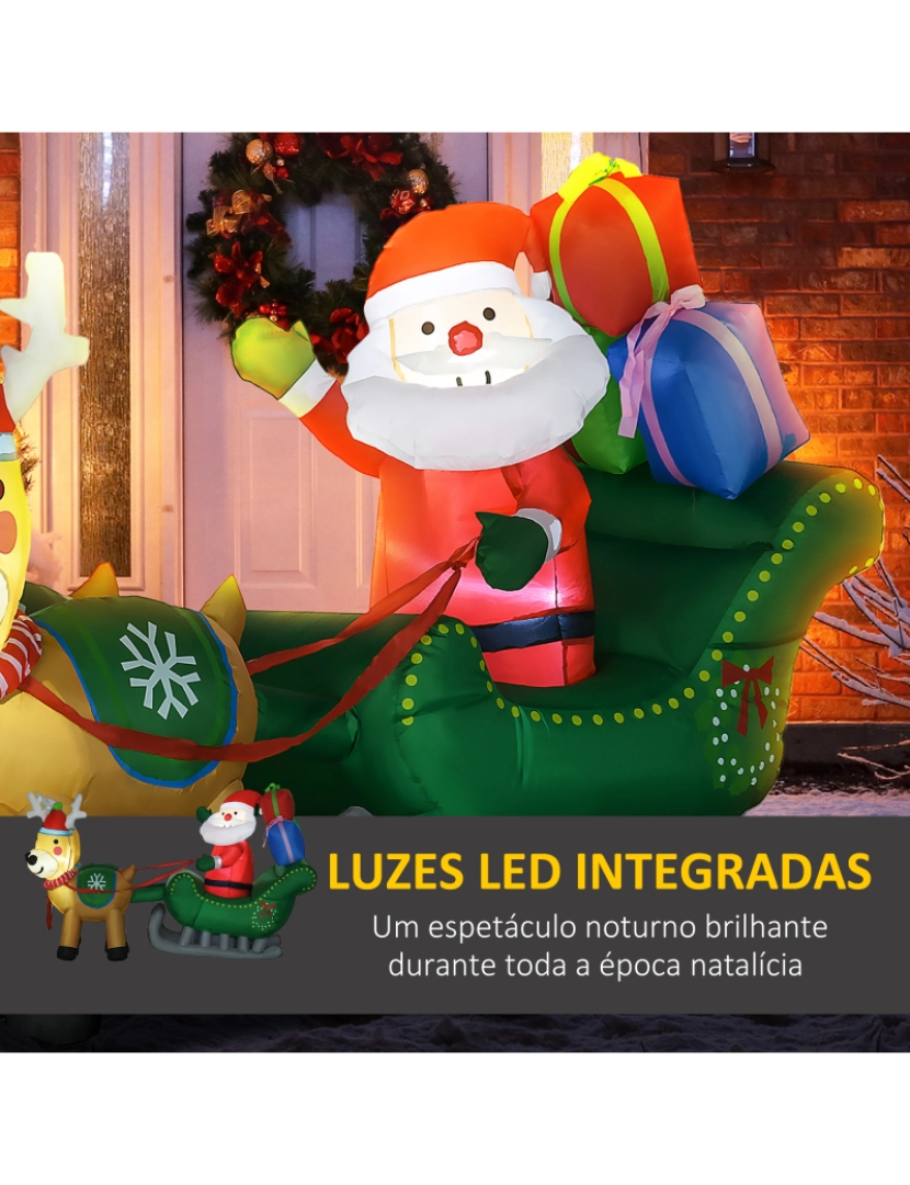 imagem grande de Decoração de Natal Insuflável 210x70x125cm cor multicor 844-715V91GN4