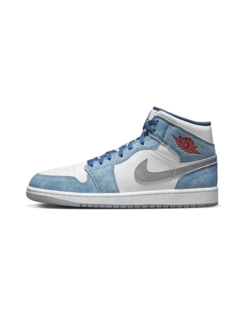 Nike - Air Jordan 1 Mid French Blue Fire Red (GS)