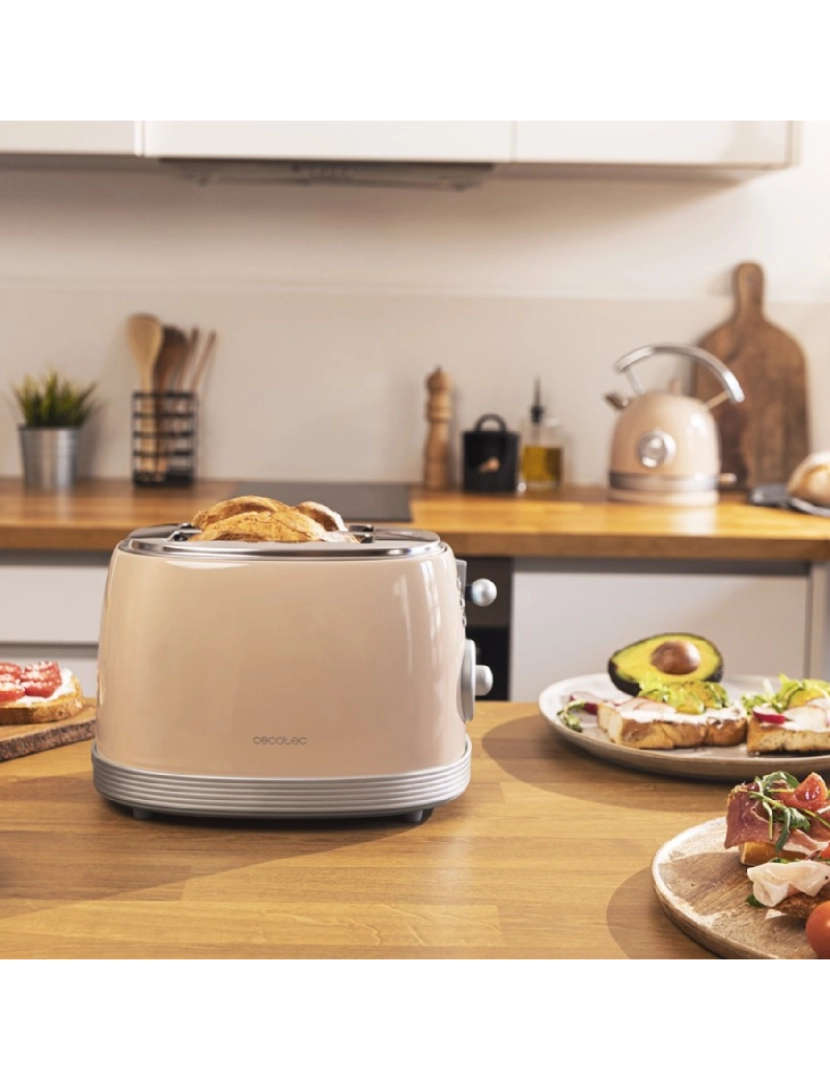 imagem de Torradeira vertical Toast&Taste 800 Vintage Light Beige Cecotec3