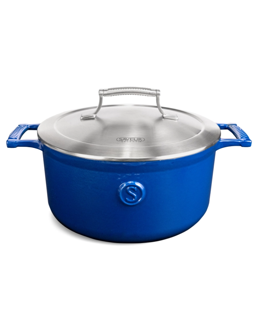 Saveur Selects - Saveur Selects - Série Voyage - Casserole de ferro fundido 25Cm - Azul clássico - Garantia vitalícia