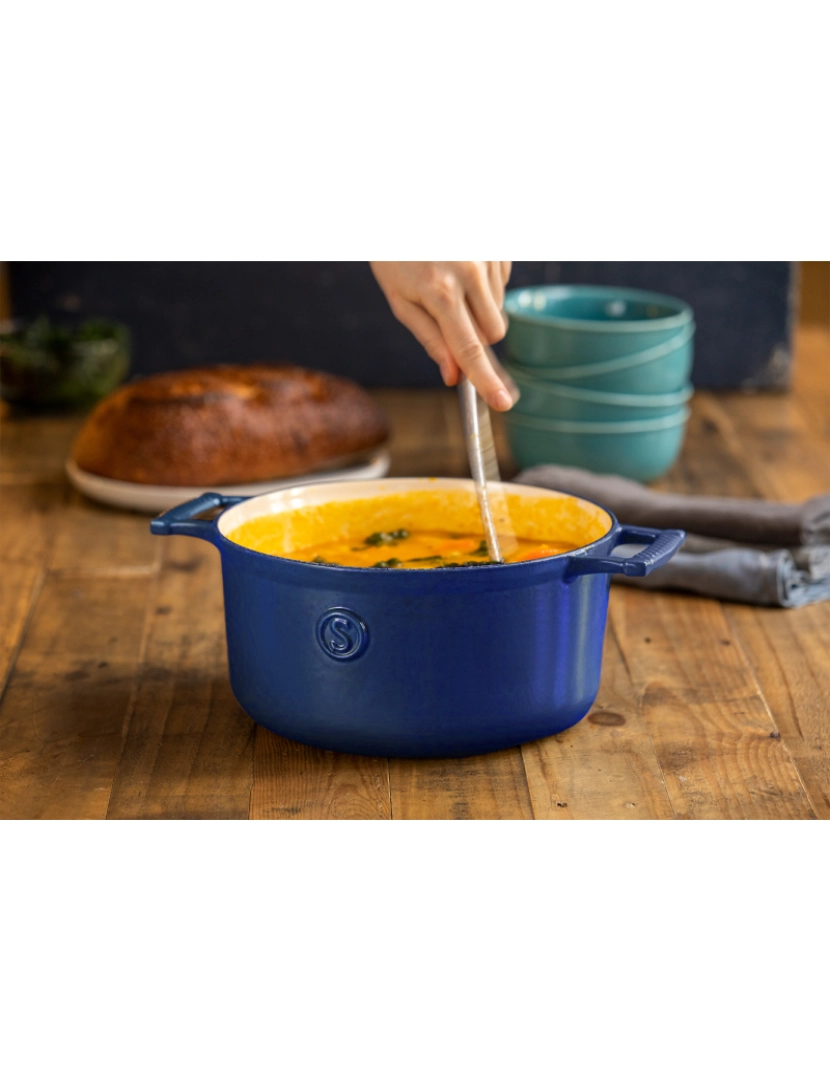 imagem de Saveur Selects - Série Voyage - Casserole de ferro fundido 25Cm - Azul clássico - Garantia vitalícia5