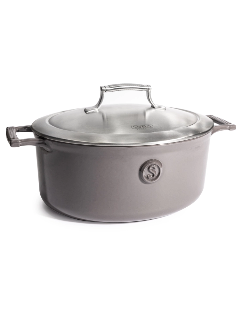 Saveur Selects - Saveur Selects - Série Voyage - Cast Iron Oval Casserole 30Cm - Cinza - Garantia vitalícia