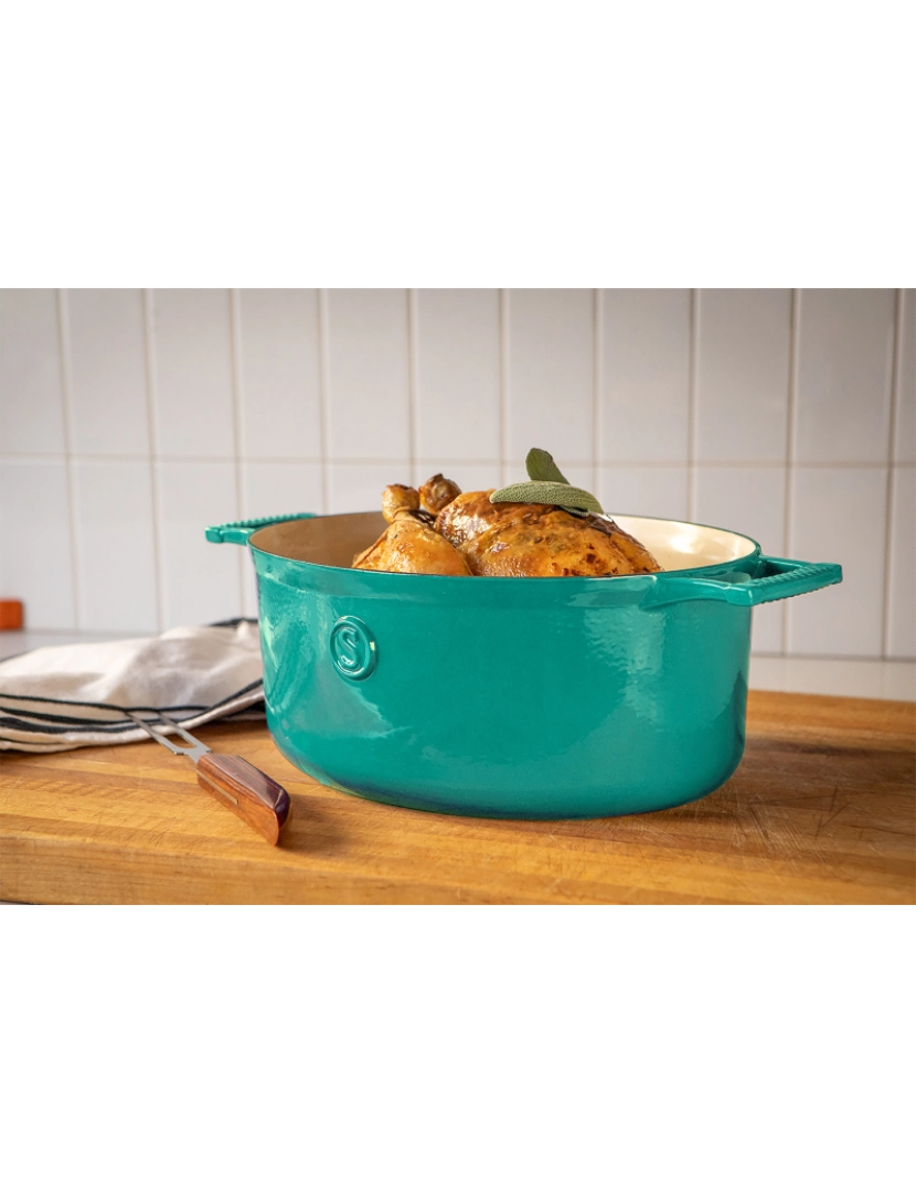 imagem de Saveur Selects - Série Voyage - Cast Iron Oval Casserole 30Cm - Saveur Blue2