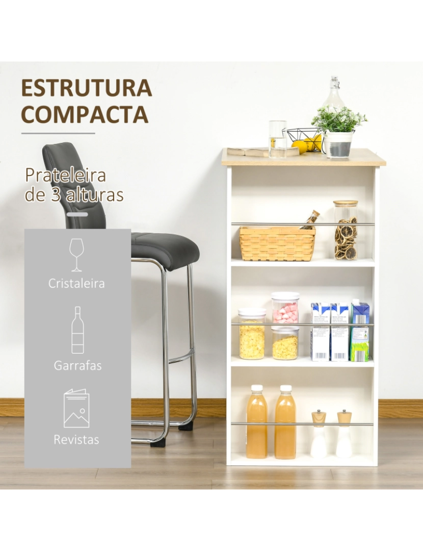 imagem de Mesa de Bar 112x57x106cm cor branco 835-390WT6