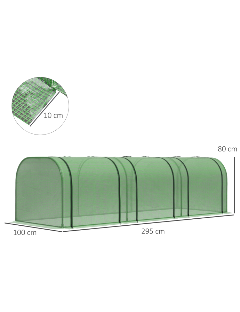imagem de Estufa 295x100x80cm cor verde 845-234V05GN3