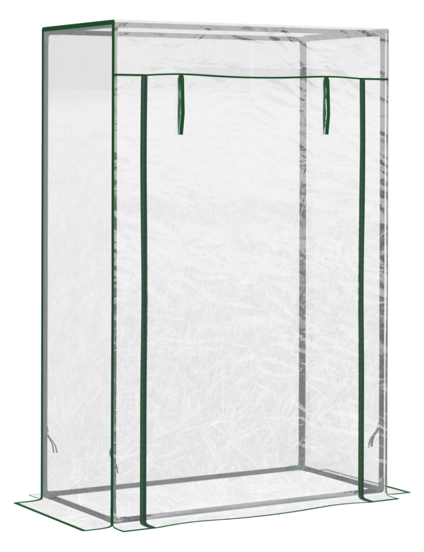 Outsunny - Estufa 100x50x150cm cor transparente e verde escuro 845-386V02