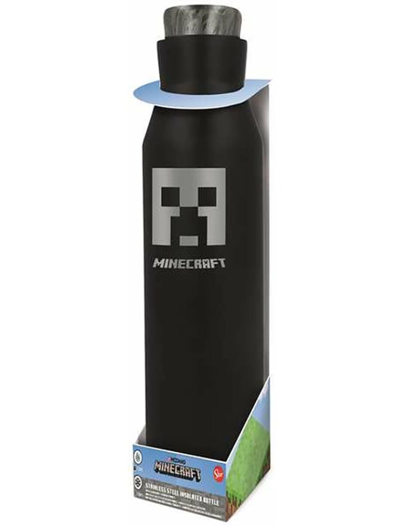 Minecraft - Garrafa Minecraft 580 ml Aço inoxidável Silicone