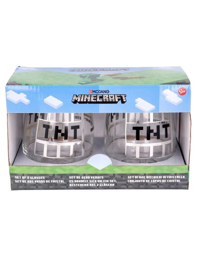 Stor - Conjunto de 2 Copos de Vidro Minecraft 510ml