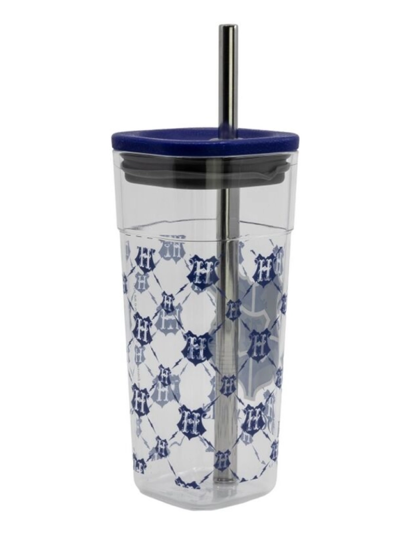 imagem de Copo Cubo Acrílico com Canudo Inox. Harry Potter 540ml2